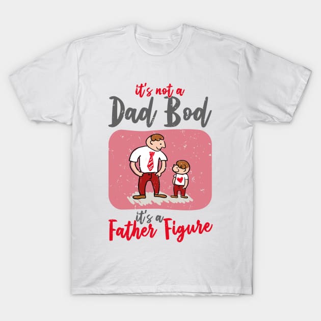 Dad Bod | Dim Gray And Red Text Funny Dad T-Shirt by Estrytee